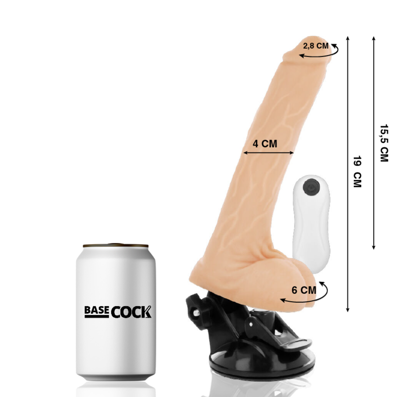 Basecock Vibratore Realistico con Telecomando Naturale 19 cm – immagine 2