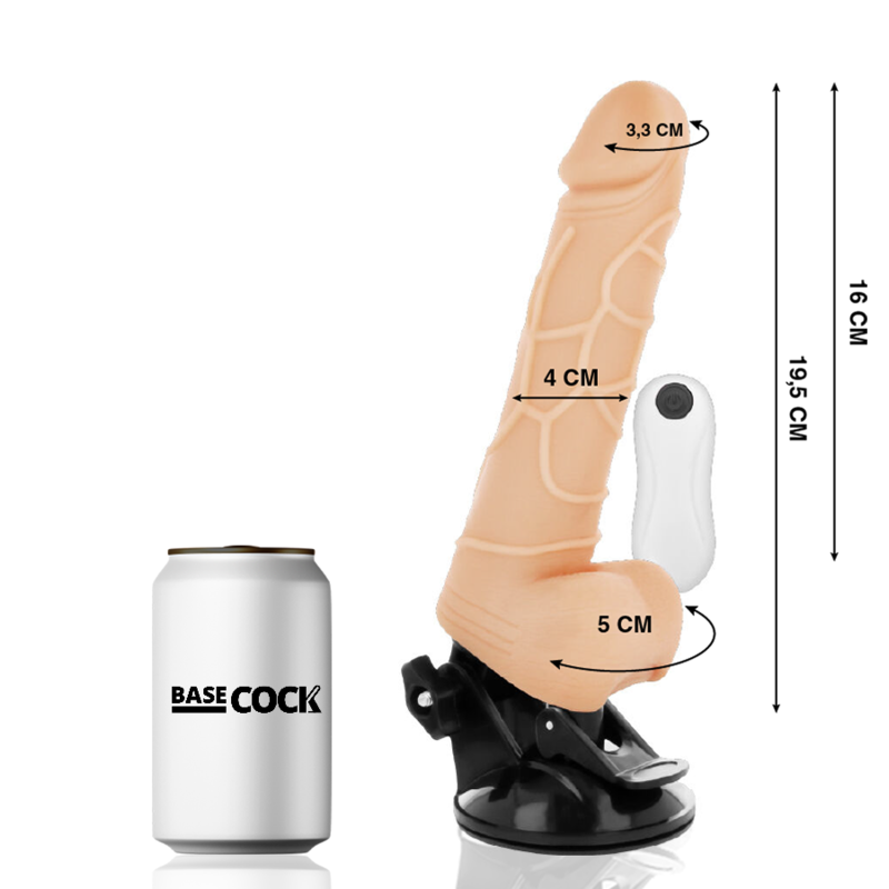 Basecock Vibratore Realistico con Telecomando con Testicoli Naturale 19,5 cm – immagine 2