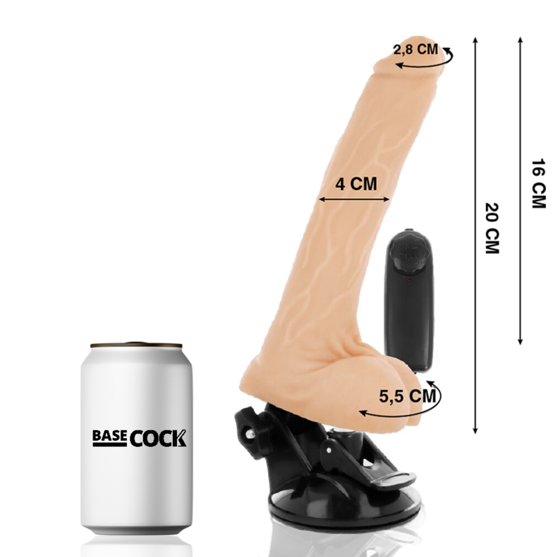 Basecock Vibratore Realistico con Telecomando con Testicoli Naturale 20 cm Velocità Regolabile – immagine 2