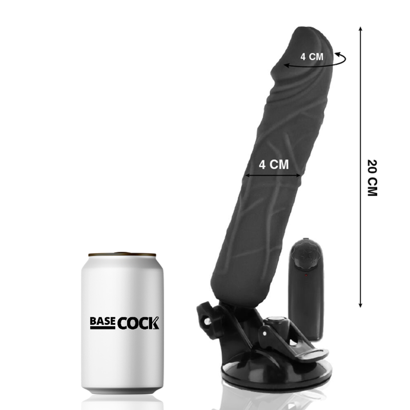 Basecock Vibratore Realistico con Telecomando Nero 20 cm Velocità Regolabile – immagine 2