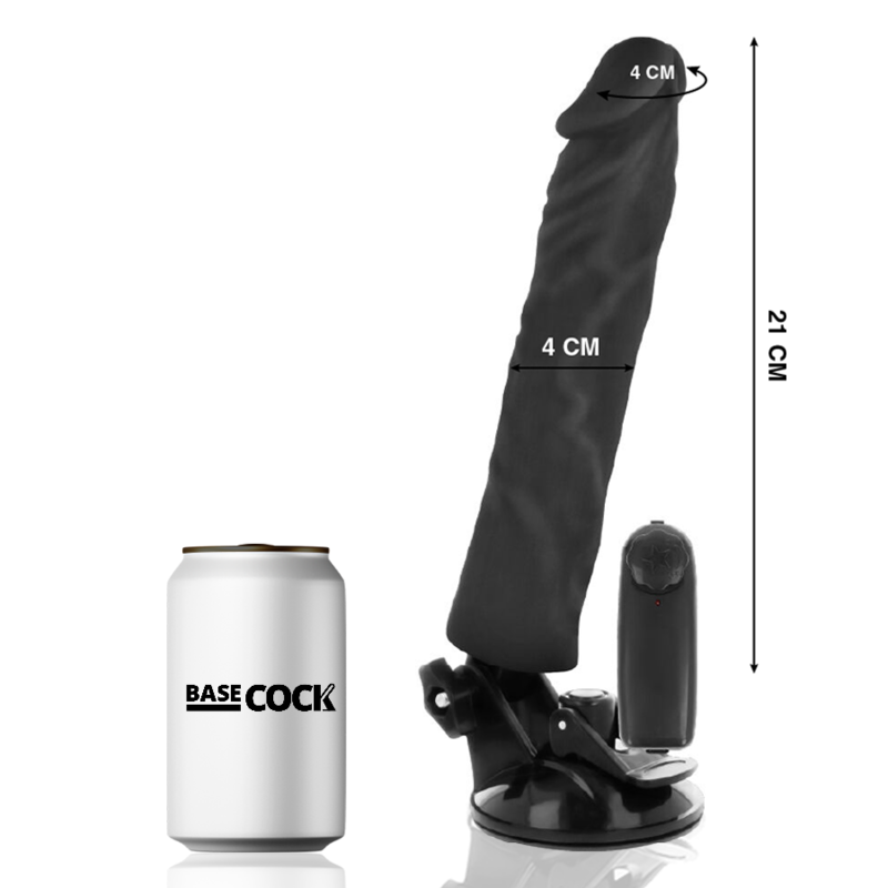 Basecock Vibratore Realistico con Telecomando Nero 21 cm Velocità Regolabile – immagine 2