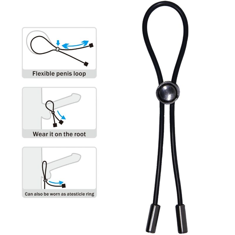 Pretty Love Anello Regolabile per Pene e Testicoli con Cordoncino – immagine 3