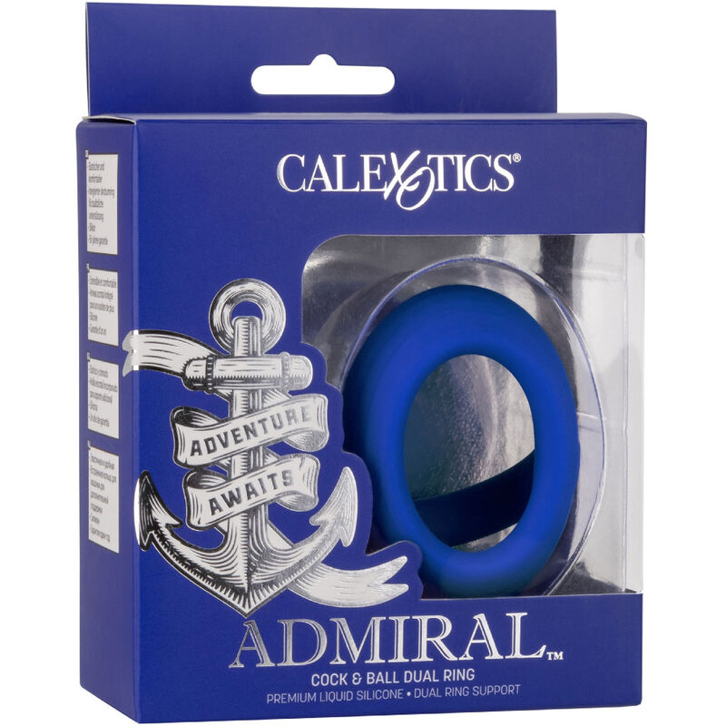 CalExotics Admiral Doppio Anello Pene e Testicoli Blu – immagine 6