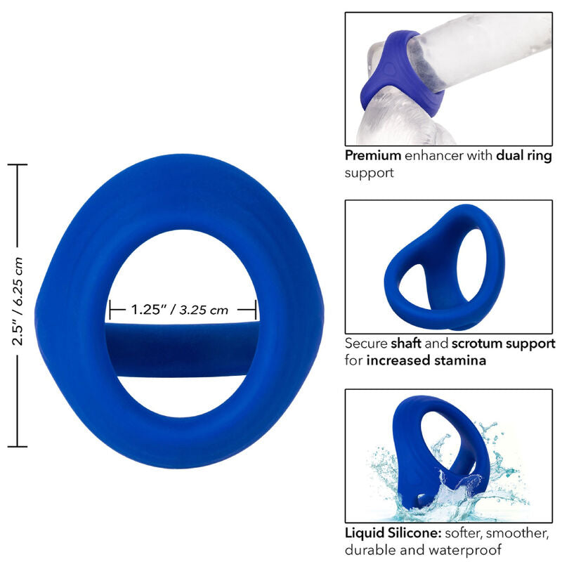 CalExotics Admiral Doppio Anello Pene e Testicoli Blu – immagine 4