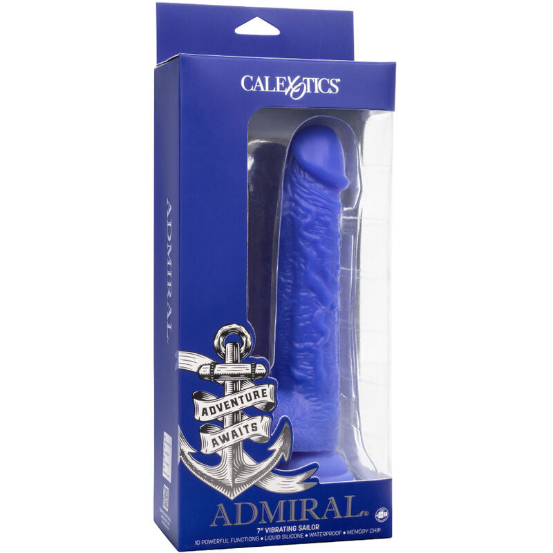 CalExotics Admiral Sailor Vibratore Realistico in Silicone Liquido Blu – immagine 5