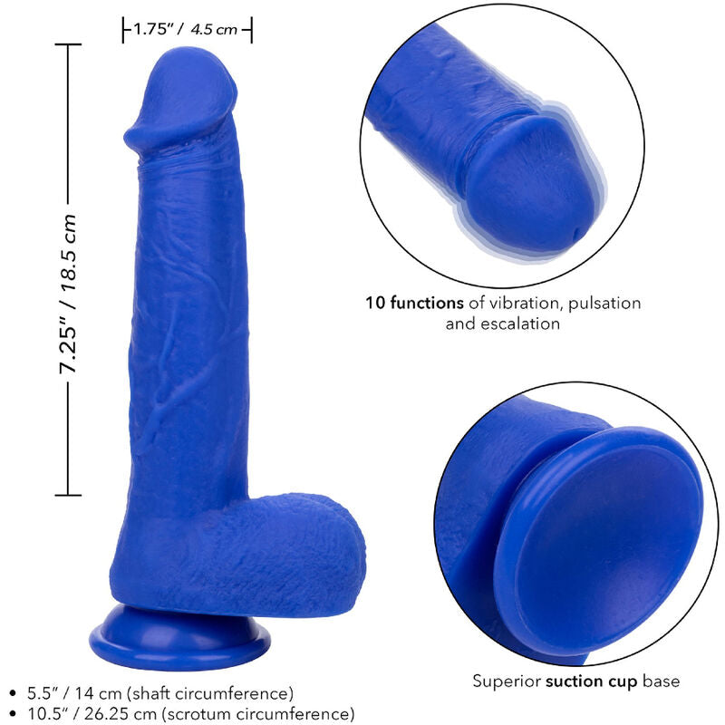 CalExotics Admiral Captain Vibratore Realistico in Silicone Liquido Blu – immagine 4