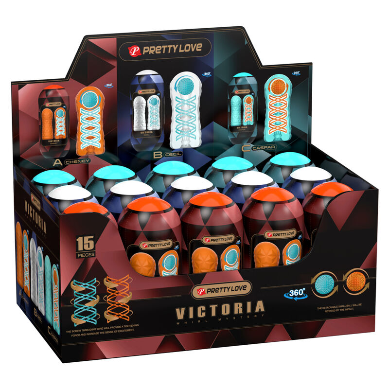 Pretty Love Victoria Masturbatori con Spirale Espositore 15 Pezzi