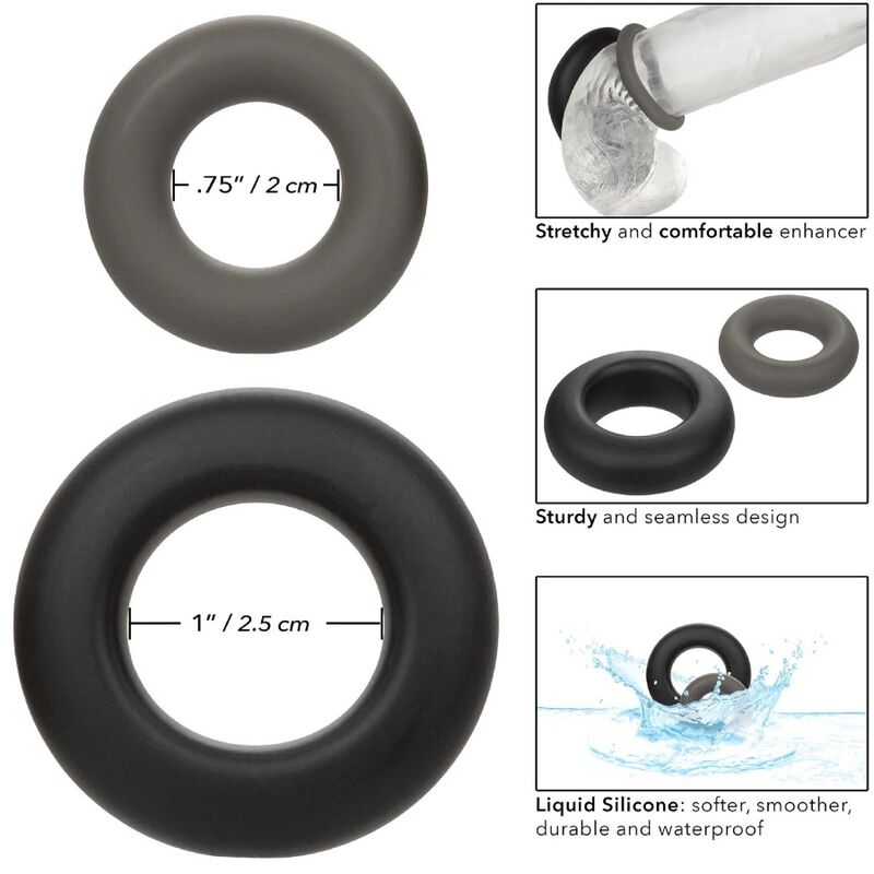 CalExotics Alpha Prolong Set 2 Anelli in Silicone Liquido Grigio – immagine 8