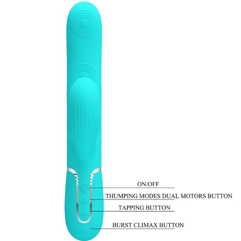 Pretty Love Perlita Vibratore Rabbit 3 in 1 Punto G Verde Acqua – immagine 8