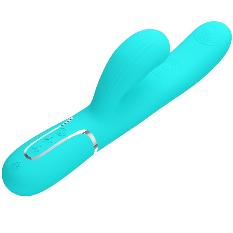 Pretty Love Perlita Vibratore Rabbit 3 in 1 Punto G Verde Acqua – immagine 3