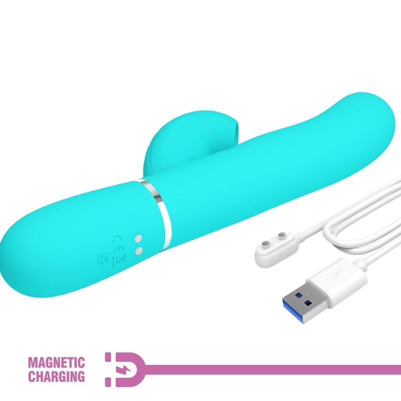 Pretty Love Perlita Vibratore Rabbit 3 in 1 Punto G Verde Acqua – immagine 9