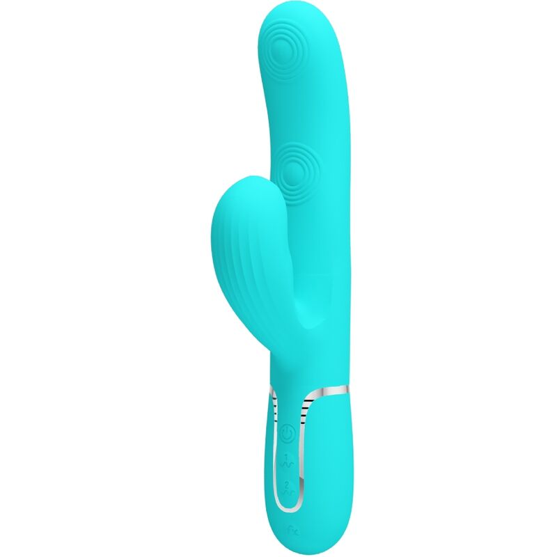 Pretty Love Perlita Vibratore Rabbit 3 in 1 Punto G Verde Acqua