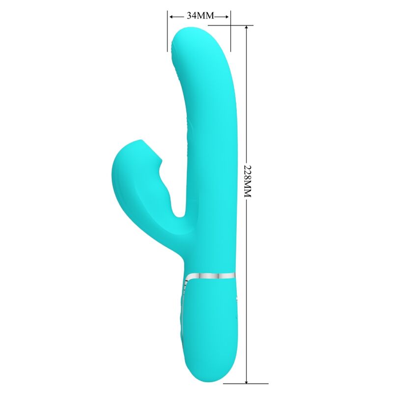 Pretty Love Perlita Vibratore Rabbit 3 in 1 Punto G Verde Acqua – immagine 7
