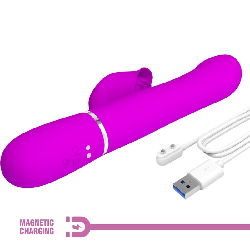 Pretty Love Vibratore Rabbit con Perle Su e Giù Viola – immagine 9