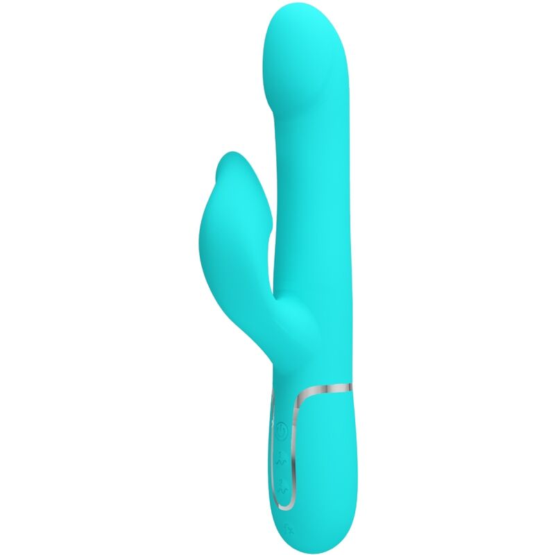 Pretty Love Vibratore Rabbit con Perle Su e Giù Verde Acqua