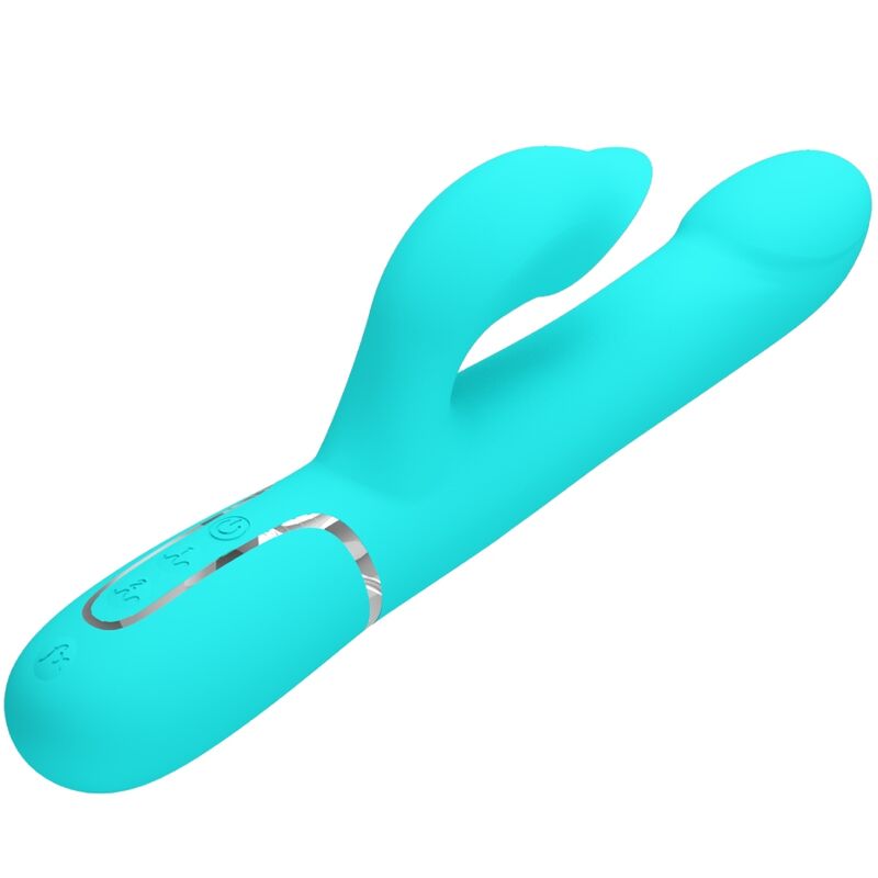 Pretty Love Vibratore Rabbit con Perle Su e Giù Verde Acqua – immagine 3