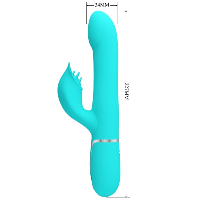 Pretty Love Vibratore Rabbit con Perle Su e Giù Verde Acqua – immagine 7