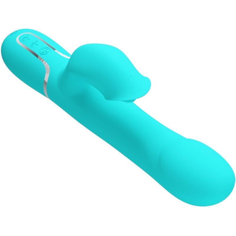 Pretty Love Vibratore Rabbit con Perle Su e Giù Verde Acqua – immagine 4