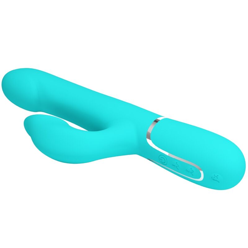 Pretty Love Vibratore Rabbit con Perle Su e Giù Verde Acqua – immagine 6