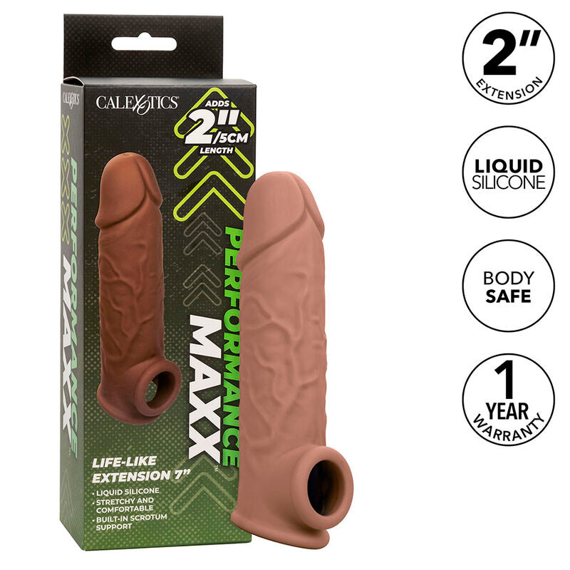 CalExotics Performance Maxx Life-Like Extension 7 Guaina Estensore Pelle Marrone – immagine 2