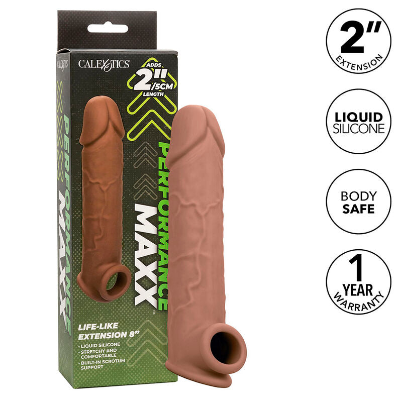 CalExotics Performance Maxx Life-Like Extension 8 Guaina Estensore Pelle Marrone – immagine 2