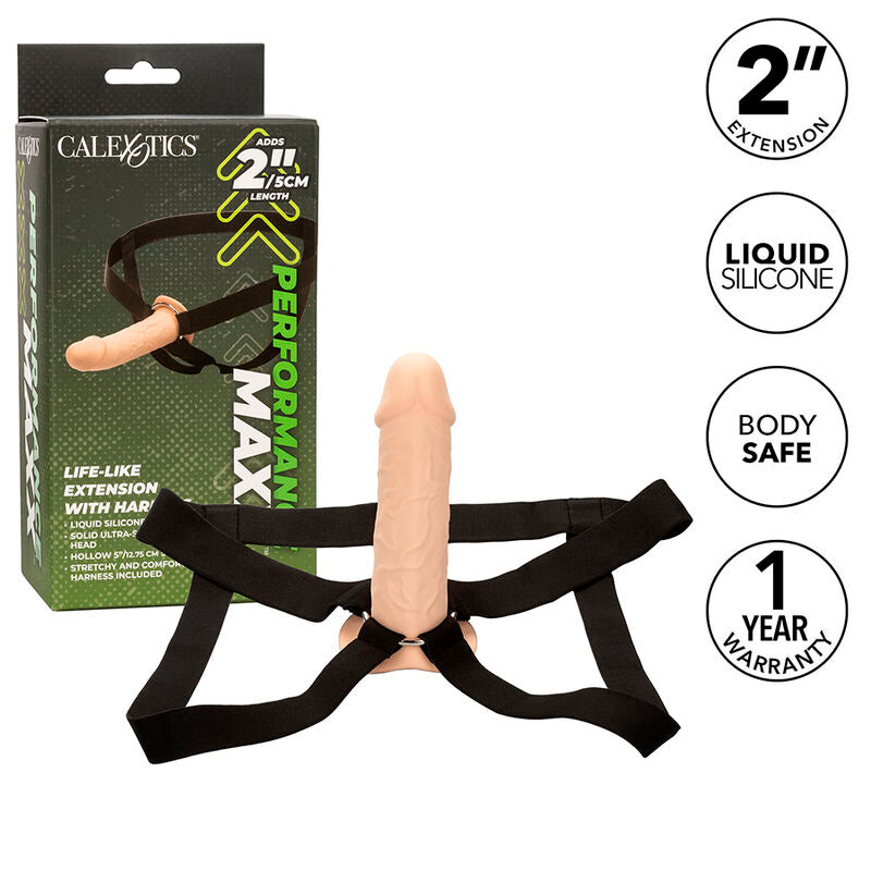 CalExotics Performance Maxx Estensione Realistica con Imbracatura Pelle Chiara – immagine 2