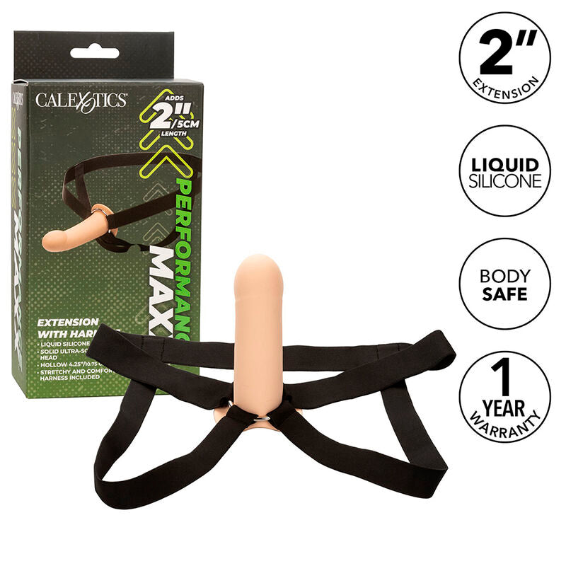 CalExotics Performance Maxx Estensione con Imbracatura Pelle Chiara 10,75 cm – immagine 2