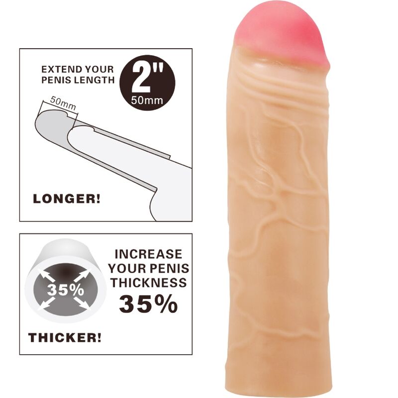 Pretty Love Chane Guaina Estensore per Pene Venata con Glande Pronunciato – immagine 5