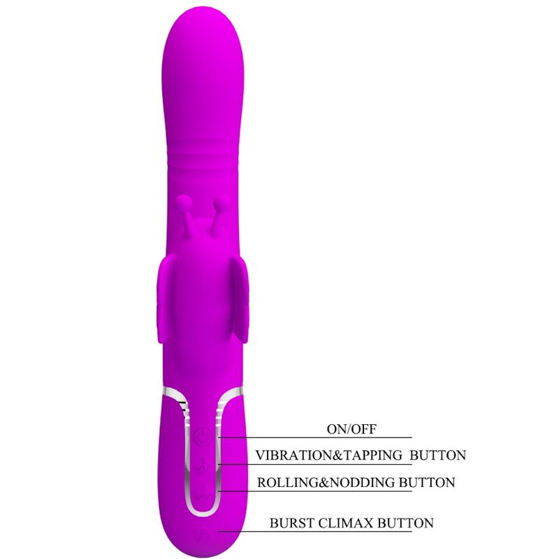Pretty Love Vibratore Rabbit 4 in 1 con Farfalla Fucsia – immagine 8