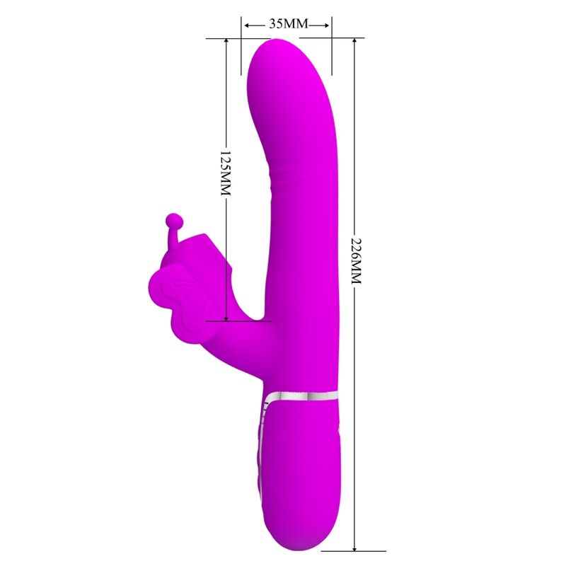 Pretty Love Vibratore Rabbit 4 in 1 con Farfalla Fucsia – immagine 7