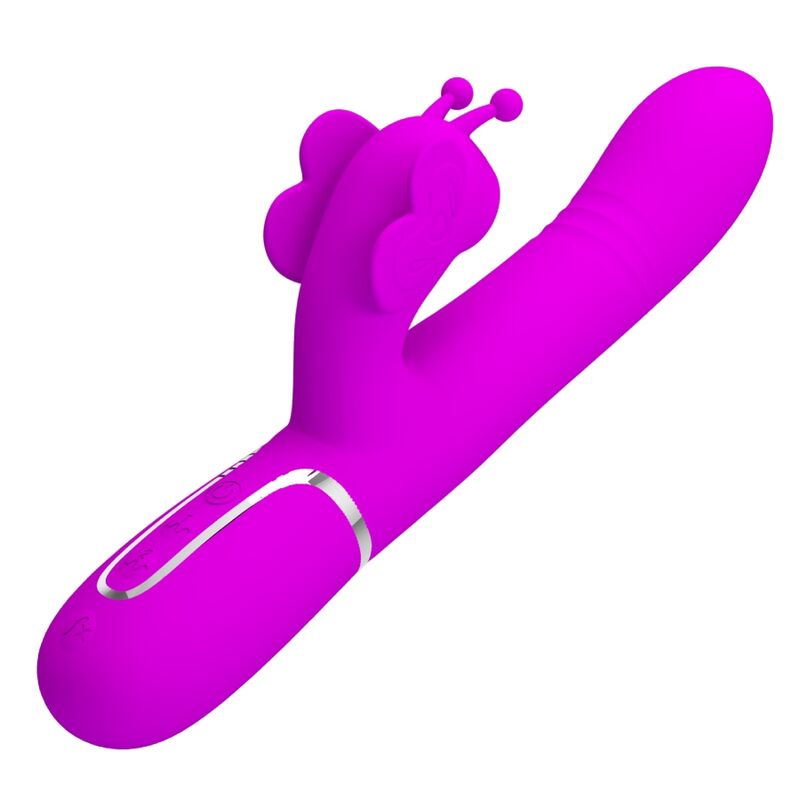 Pretty Love Vibratore Rabbit 4 in 1 con Farfalla Fucsia – immagine 3