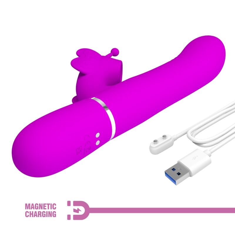 Pretty Love Vibratore Rabbit 4 in 1 con Farfalla Fucsia – immagine 9