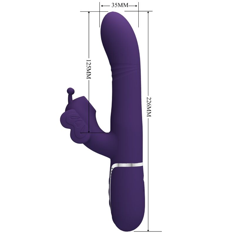 Pretty Love Vibratore Rabbit 4 in 1 con Farfalla Viola – immagine 7