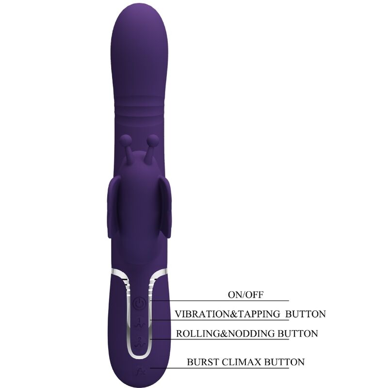 Pretty Love Vibratore Rabbit 4 in 1 con Farfalla Viola – immagine 8