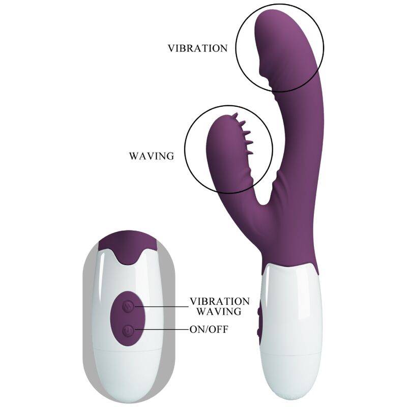 Pretty Love Andre Vibratore Rabbit con Petali e Onde Viola – immagine 8