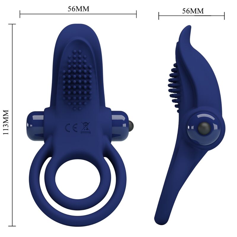 Pretty Love Bronson Doppio Anello Vibrante Blu – immagine 6