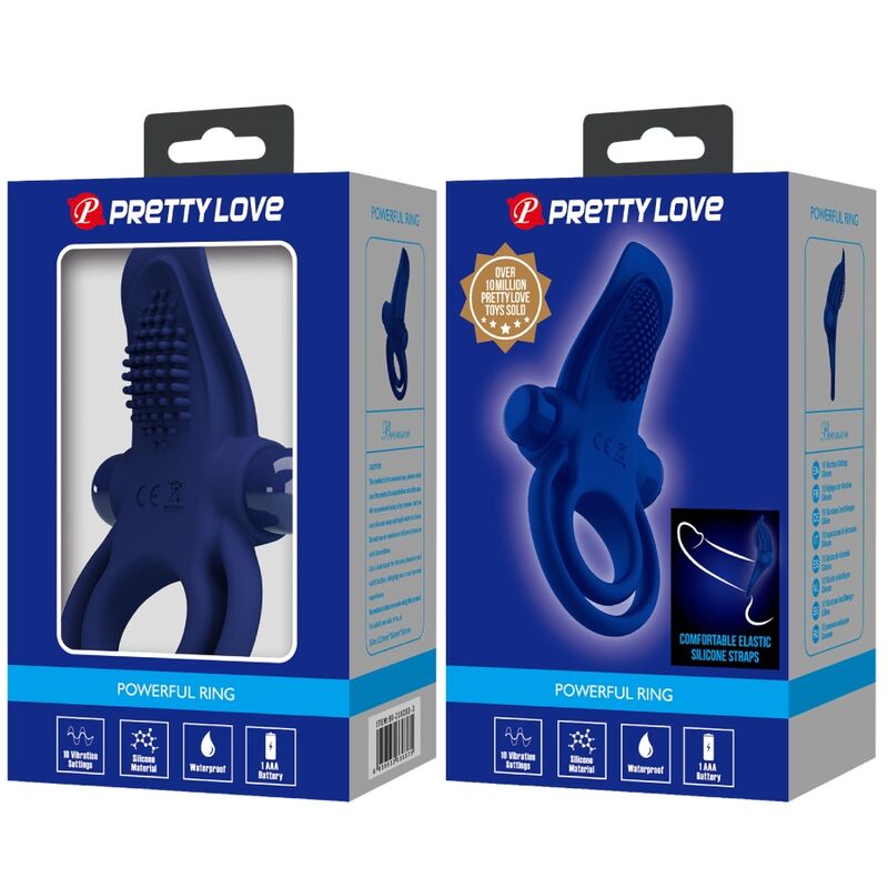 Pretty Love Bronson Doppio Anello Vibrante Blu – immagine 9