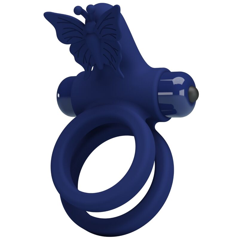 Pretty Love Jamele Doppio Anello Vibrante con Farfalla Blu