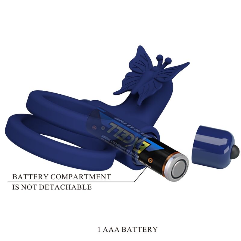 Pretty Love Jamele Doppio Anello Vibrante con Farfalla Blu – immagine 9