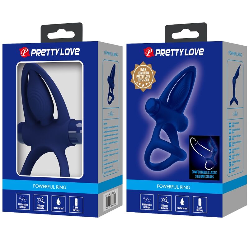 Pretty Love Mat Doppio Anello Vibrante con Delfino e Setole Blu – immagine 10