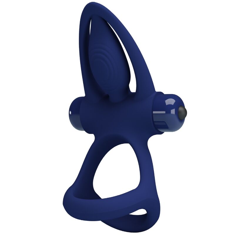 Pretty Love Mat Doppio Anello Vibrante con Delfino e Setole Blu