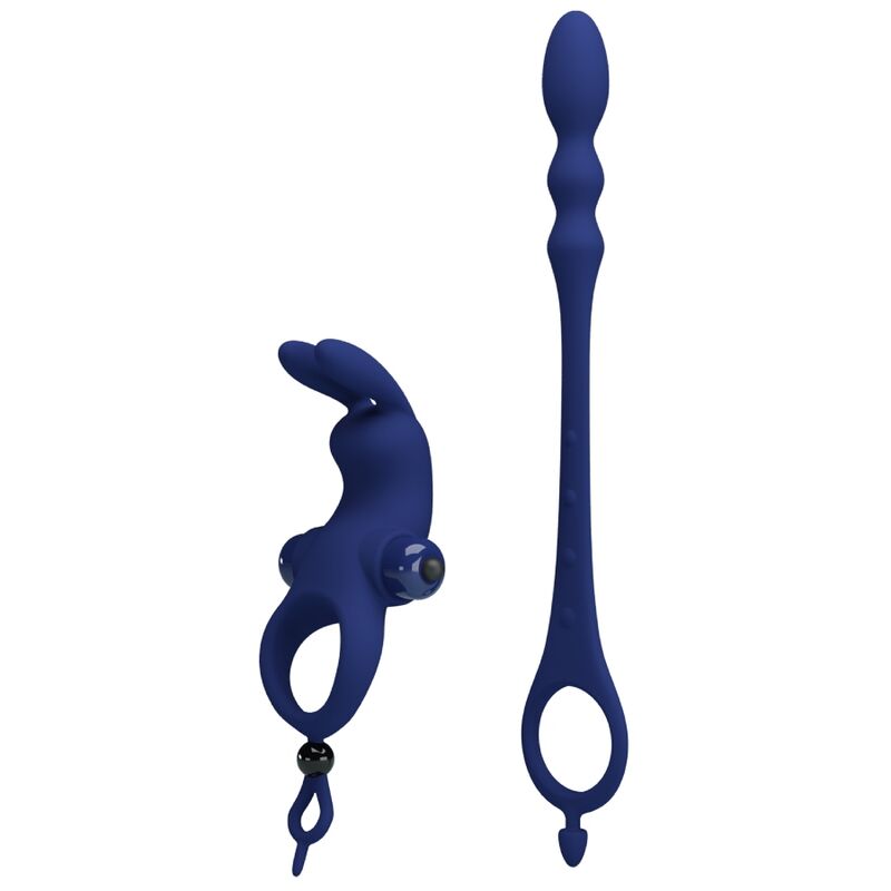 Pretty Love Ayad Anello Vibrante Coniglietto con Plug Anale Blu – immagine 5