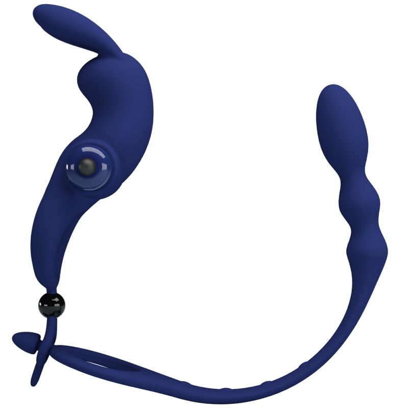 Pretty Love Ayad Anello Vibrante Coniglietto con Plug Anale Blu – immagine 2