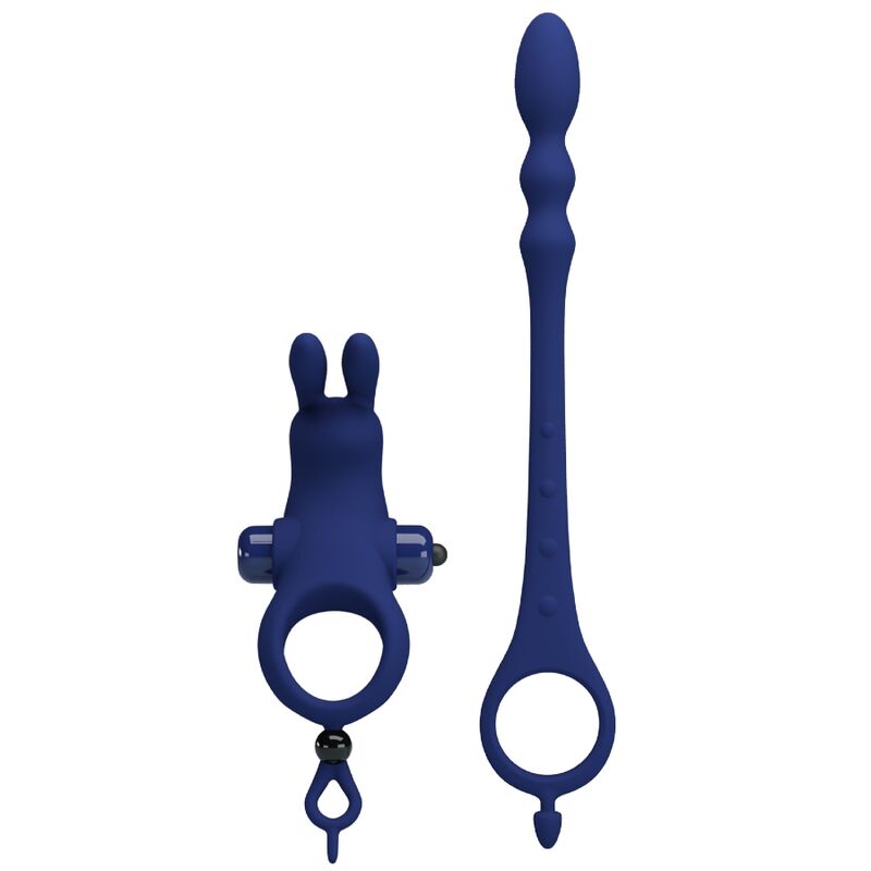 Pretty Love Ayad Anello Vibrante Coniglietto con Plug Anale Blu – immagine 4