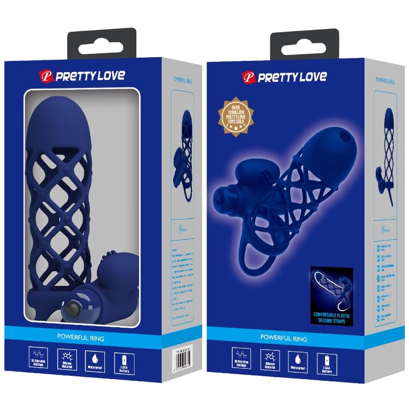 Pretty Love Giann Guaina Vibrante a Gabbia con Stimolatore Blu – immagine 7