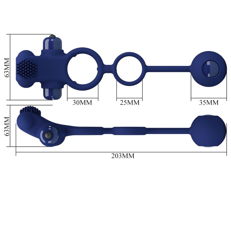 Pretty Love Remington Doppio Anello Vibrante con Pendente Blu – immagine 6