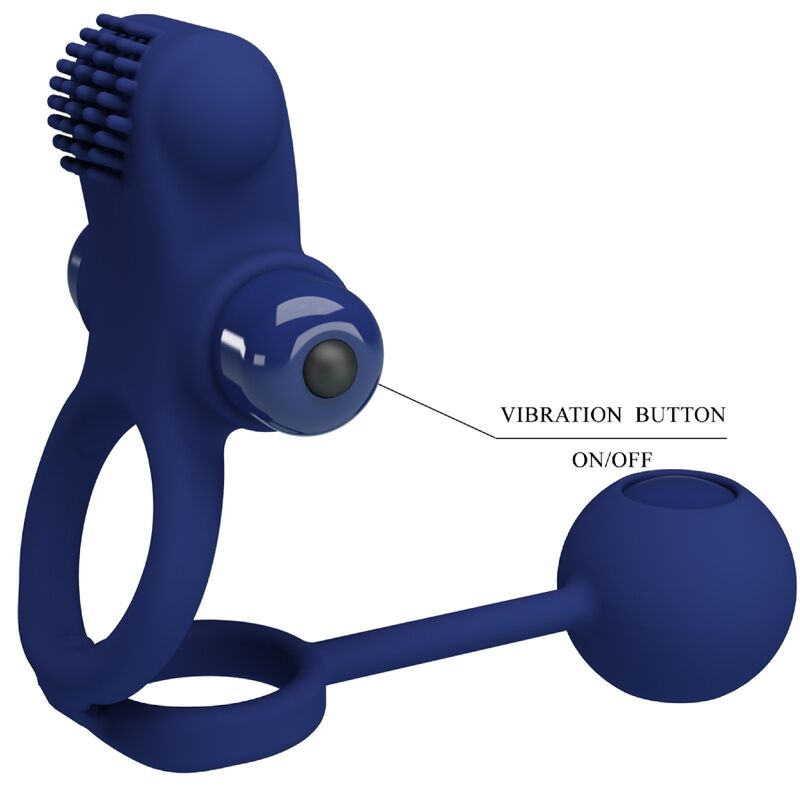Pretty Love Remington Doppio Anello Vibrante con Pendente Blu – immagine 7