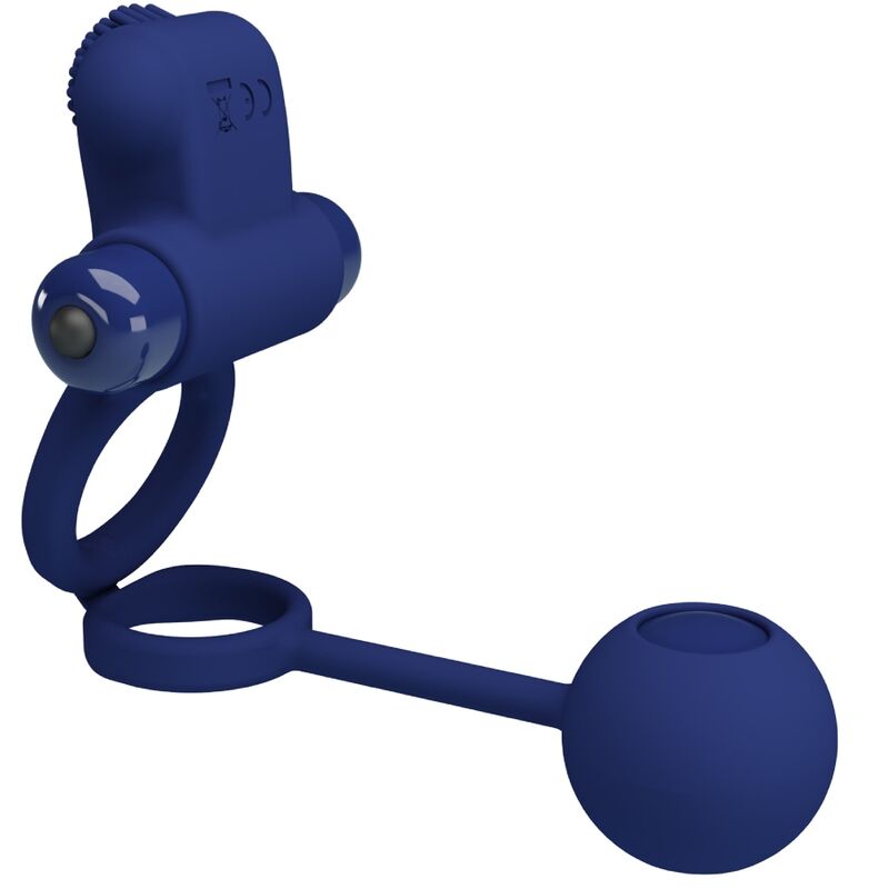 Pretty Love Remington Doppio Anello Vibrante con Pendente Blu – immagine 3