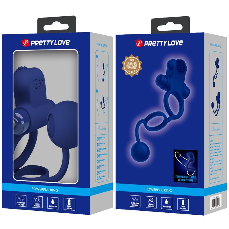 Pretty Love Remington Doppio Anello Vibrante con Pendente Blu – immagine 10