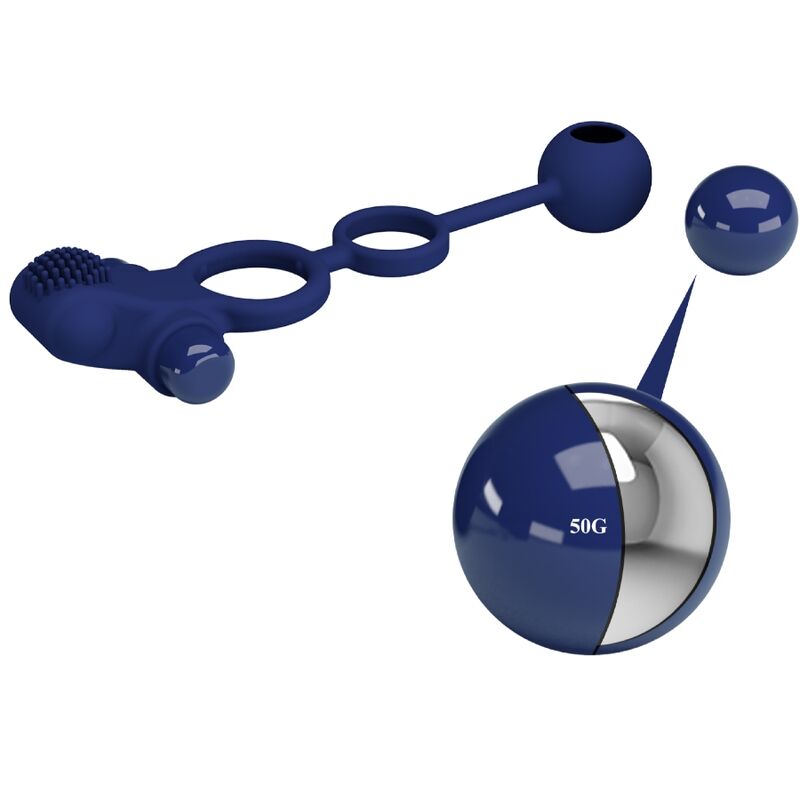 Pretty Love Remington Doppio Anello Vibrante con Pendente Blu – immagine 9